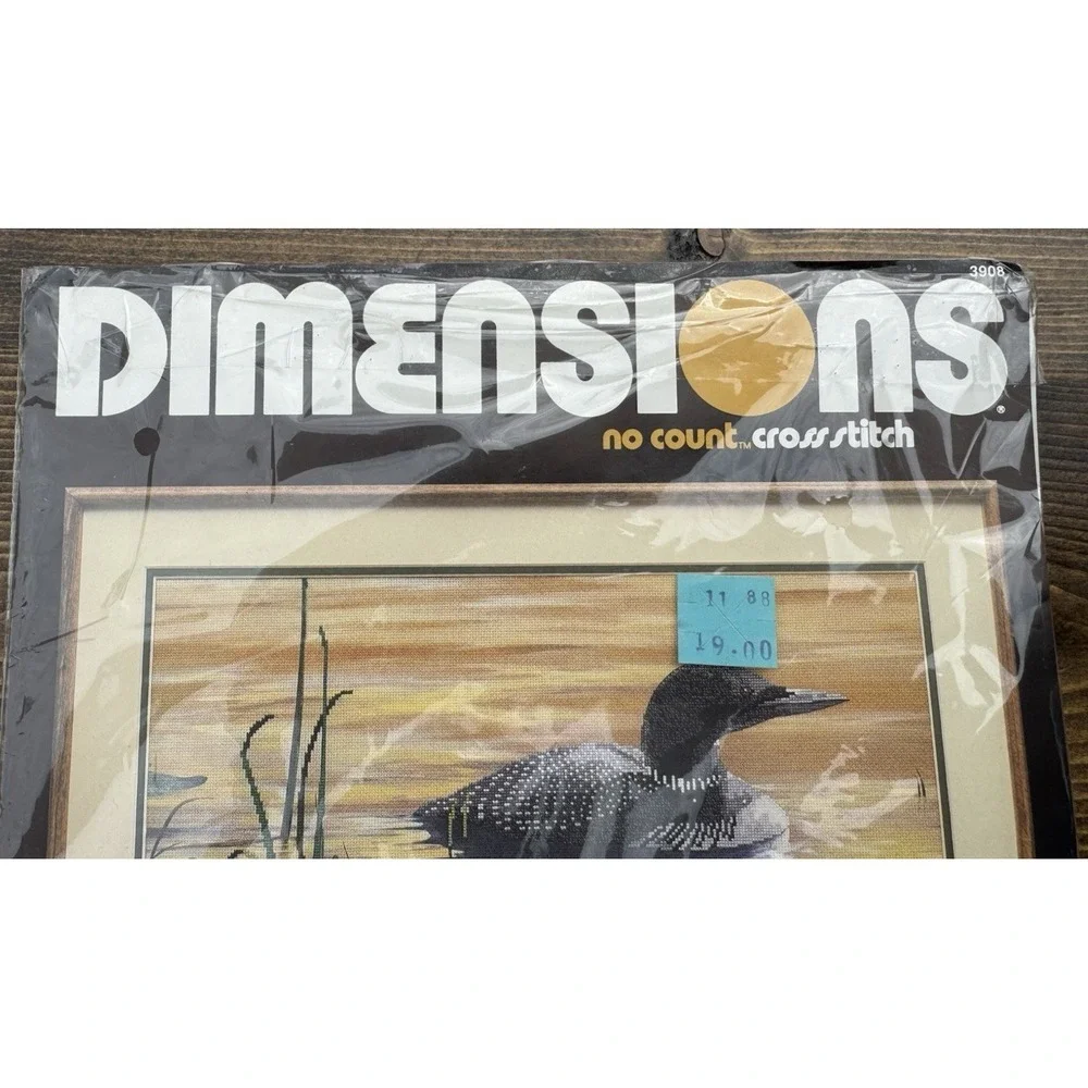 Vintage 1988 Dimensions Common Loon Cross Stitch Kit Wondering Moment Sealed